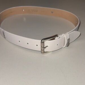 Elegant White Leather Belt